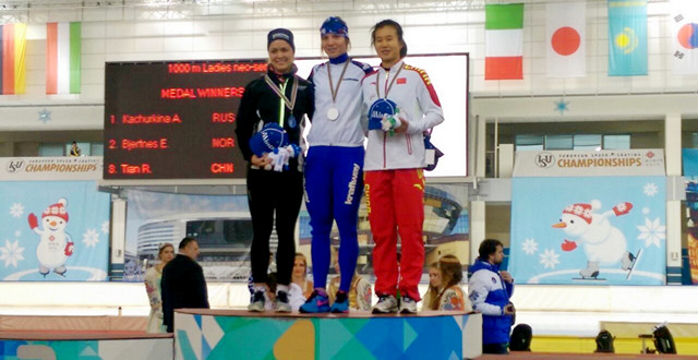 Качуркина Александра завоевала золотую медаль на дистанции 1000м
