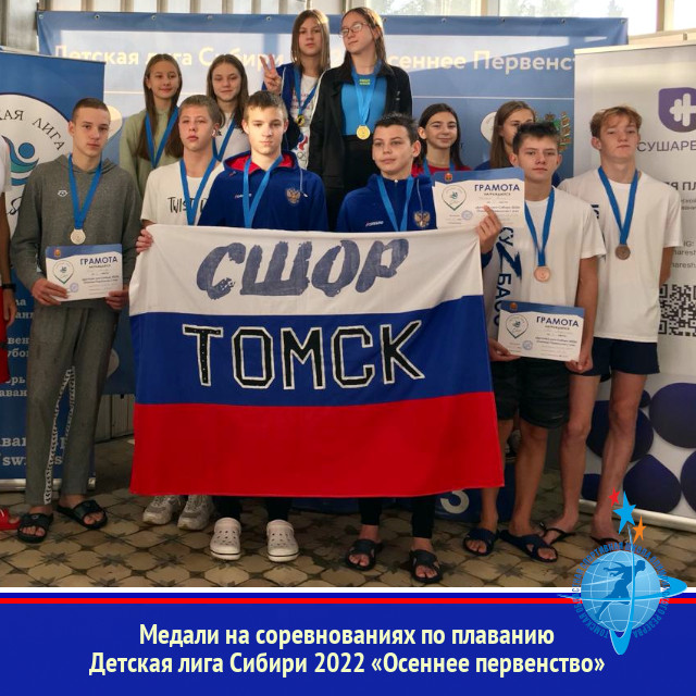 Медали на соревнованиях по плаванию Детская лига Сибири 2022 «Осеннее первенство»